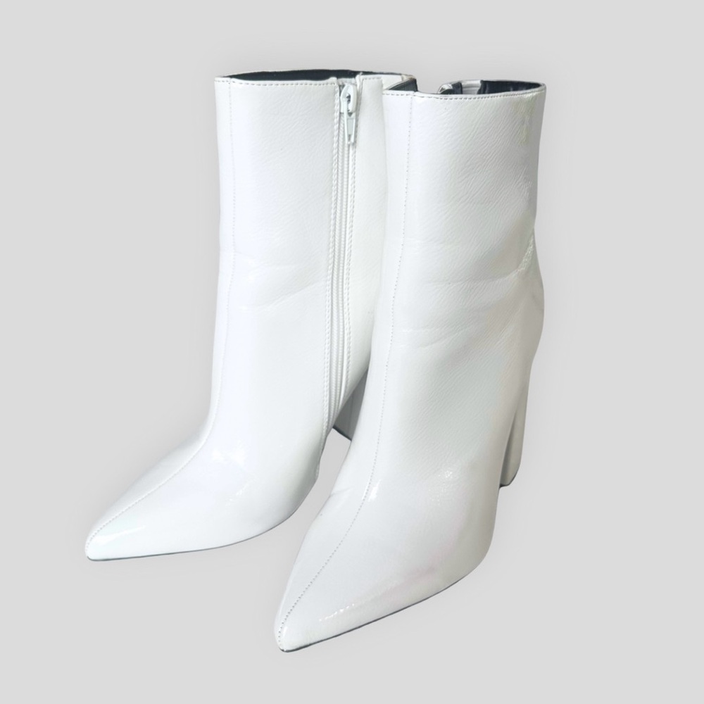 Dolls Kill White Patent Platform Boot - Size 6.5 - 4 inch heel